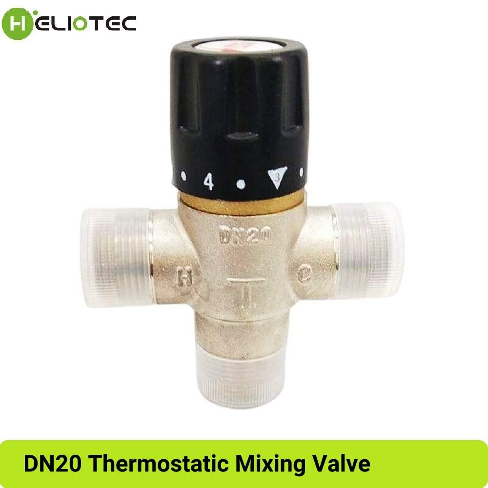 1/2' 3/4' 1' 11/4' Thermostatic Mixing Valve, Brass 3-Way Water Temperature Control Mixer Male Thread for WaterHeater or Shower