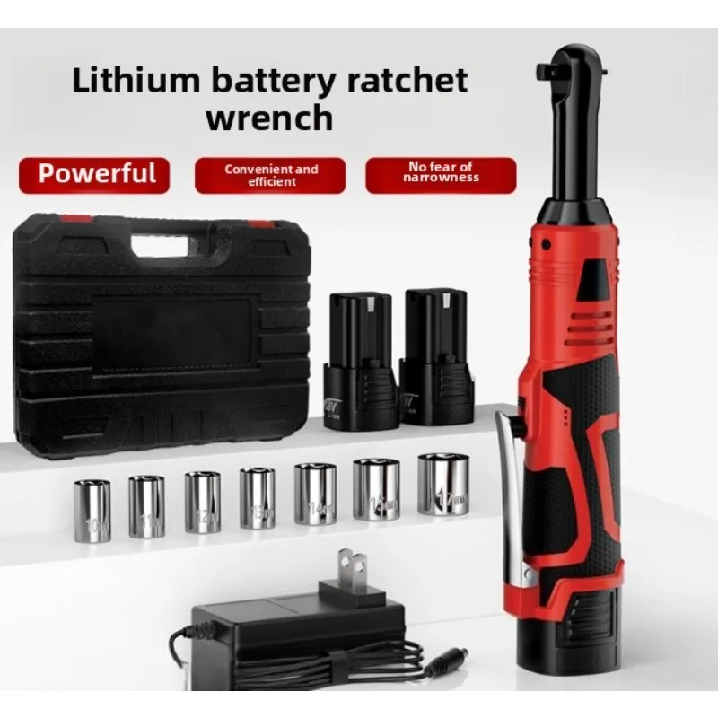 

18V Battery 3/8''50N. M Cordless Ratchet Impact Wrench Variable Speed Tool Electric Right Angle Sleeves Repair