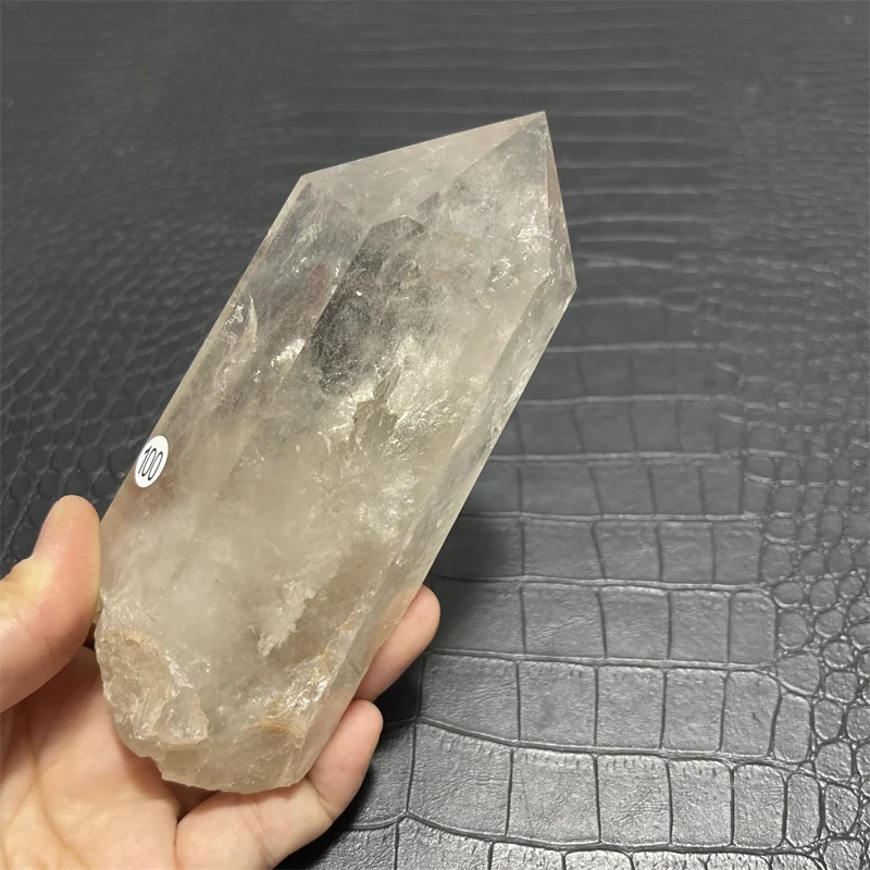 

500g Rainbow Natual Crystal Healing Smoky Clear Quartz Point Wand Tower