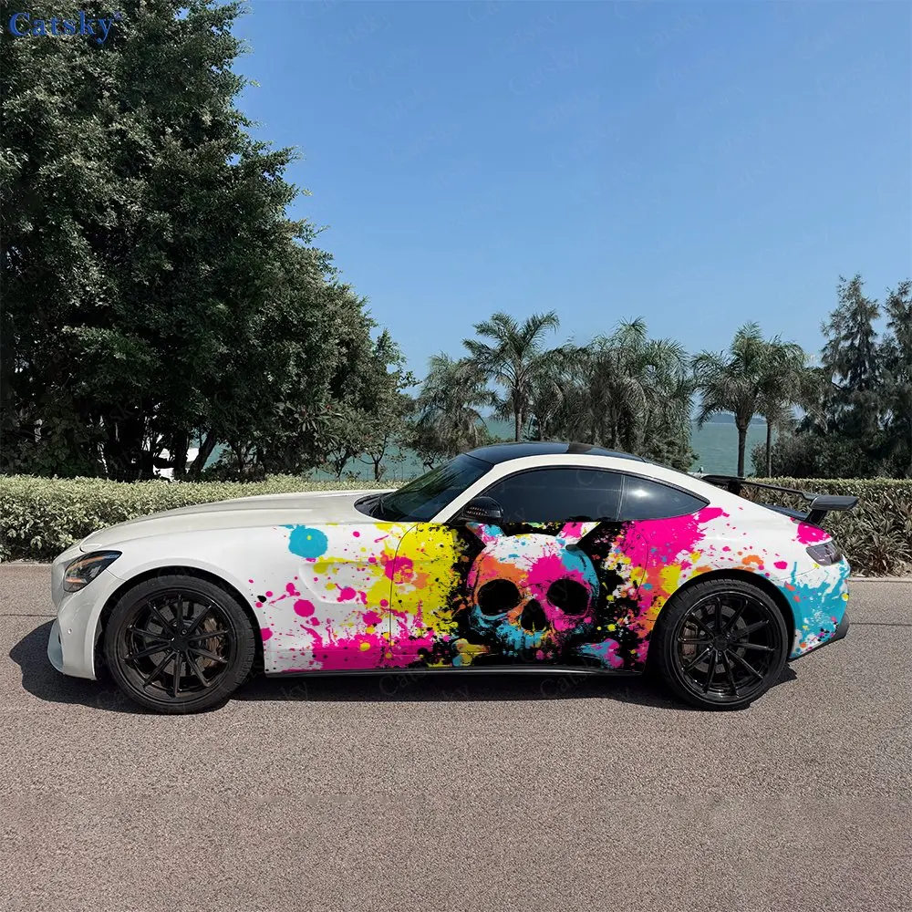 

2 шт. неоновых наклеек «Кролик-скелет», прочные, устойчивые к выцветанию, улучшают эстетику автомобиля с помощью смелого художественного дизайна, виниловые наклейки для авто