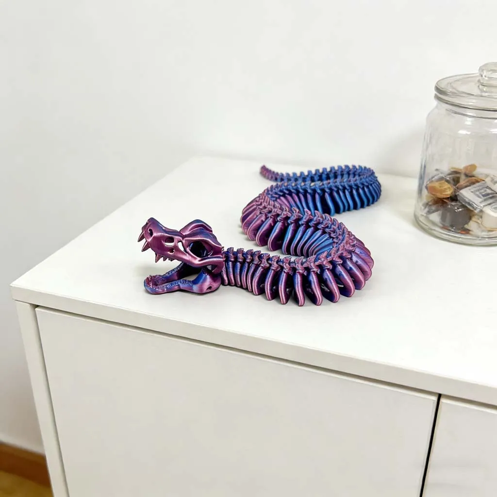 3D-gedruckte JOINT SNAKE-Statue, flexibles 3D-gedrucktes Tier, bunte Figur-Statue, Geschenke, 53 cm/20,87 Zoll, 36 cm/14,17 Zoll – Detail 12