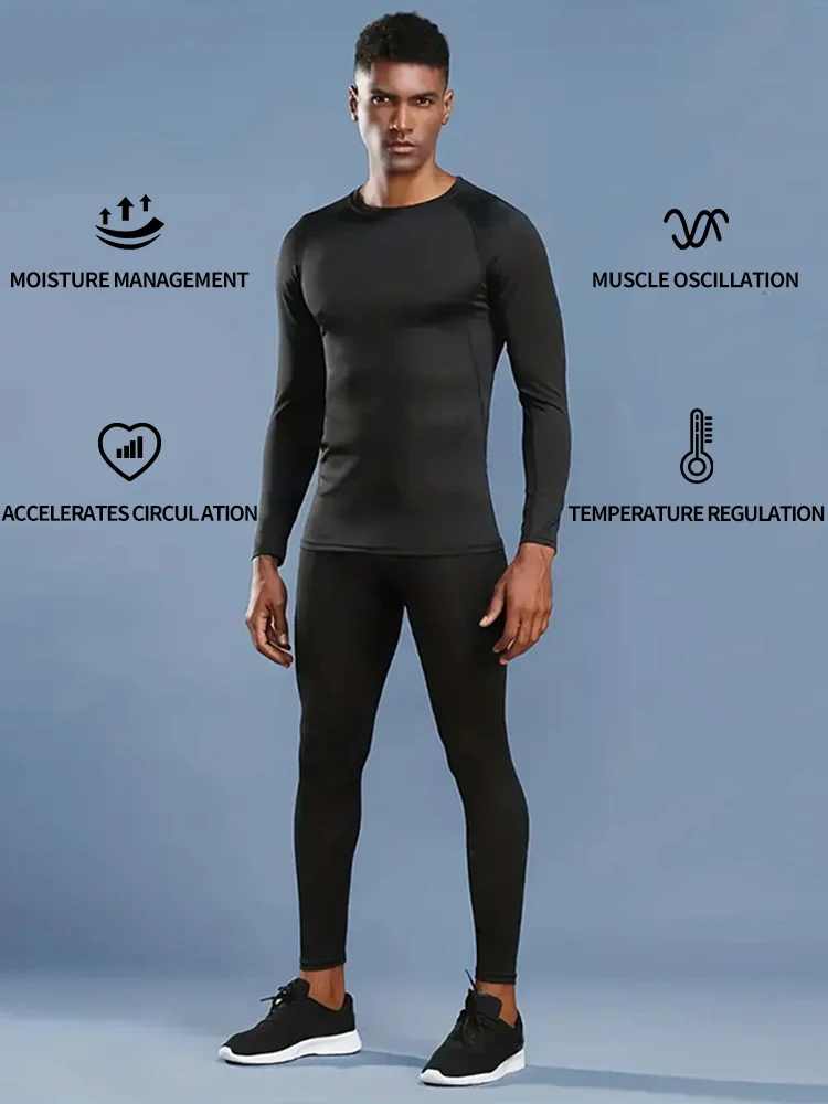 Compression Shirts Men's Rashguard Quick Dry Gym Fitness Shirts Spring Beach Surfing Athletic Sport Running Workout Tops Tees