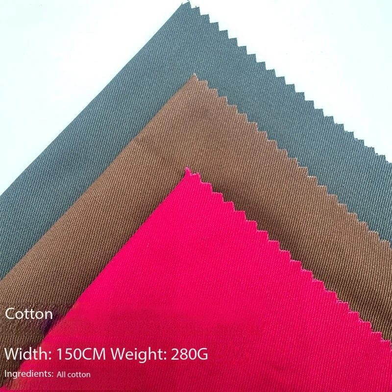 

2025 Heavyweight 100% Cotton Fabric Solid Color Dressmaking Material for Pants/Jackets/Uniforms (No Elastic)