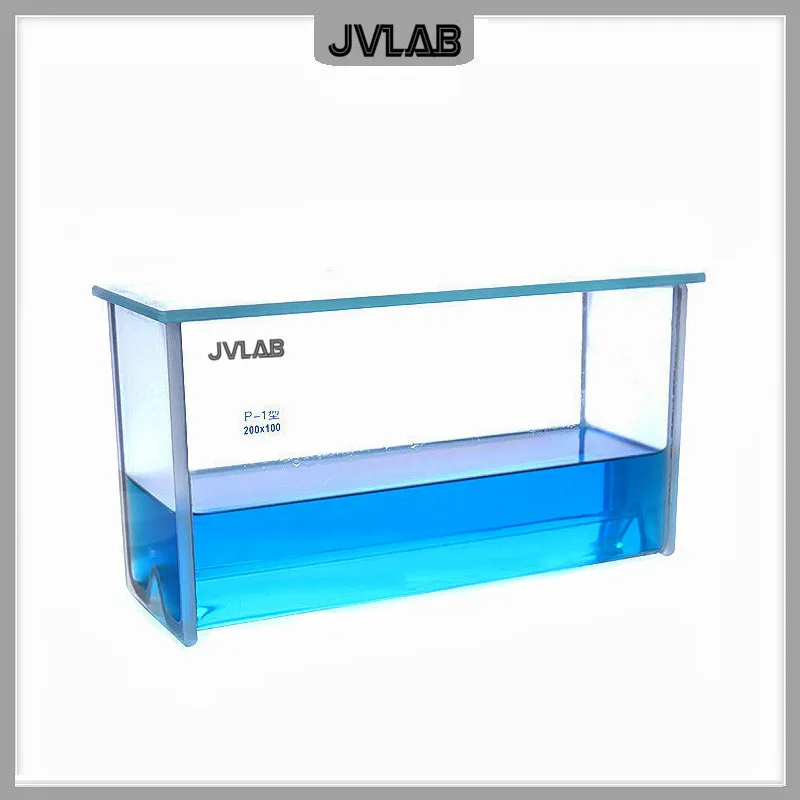 TLC Developing Tank- Horizontal Double Glass Tank Laboratory Double Tank Solvent Glass Staining Chamber Dimension(L*H) 200*100mm