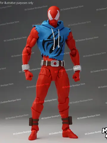 Hot New Mess Toys Scarlet Hero Scarlet Spider Man Messtoys Spiderman Anime Action Figure Figurine Statue Model Gifts Kids Toys