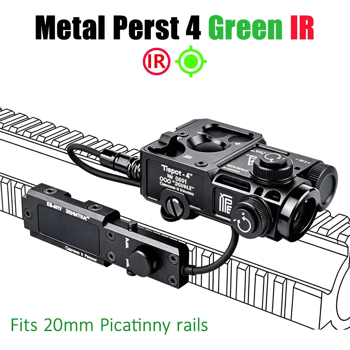 Zenitco Tactical Perst 4 Green IR Combined Device PEQ15 Red Dot Sight Perst-4 For Airsoft AR15 AK47 NGAL L3 Flashlight DBAL A2