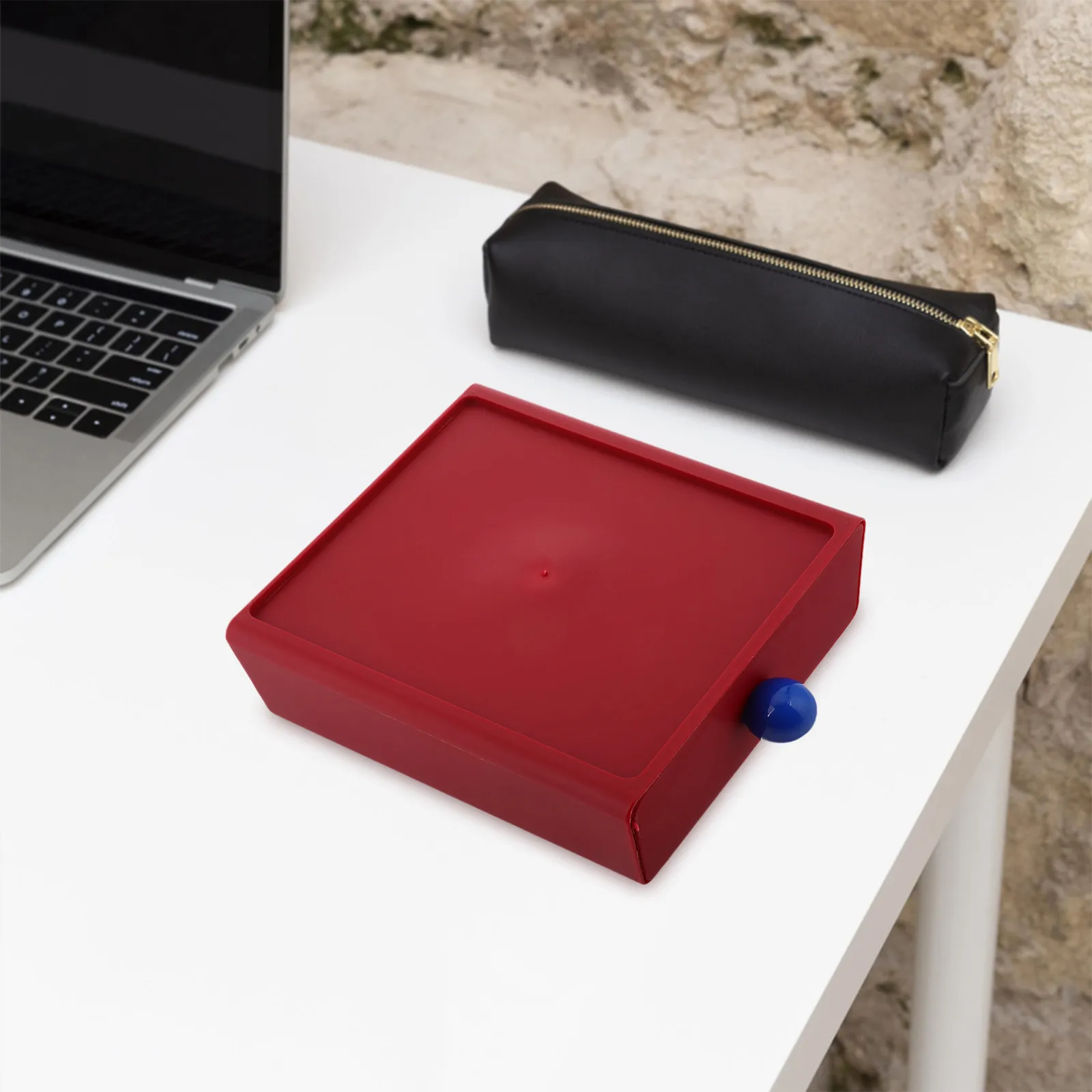 

Красный штабелируемый настольный органайзер с выдвижными ящиками для хранения на рабочем столе, в общежитии, офисе, многофункциональный пластиковый контейнер для мелочей и украшений