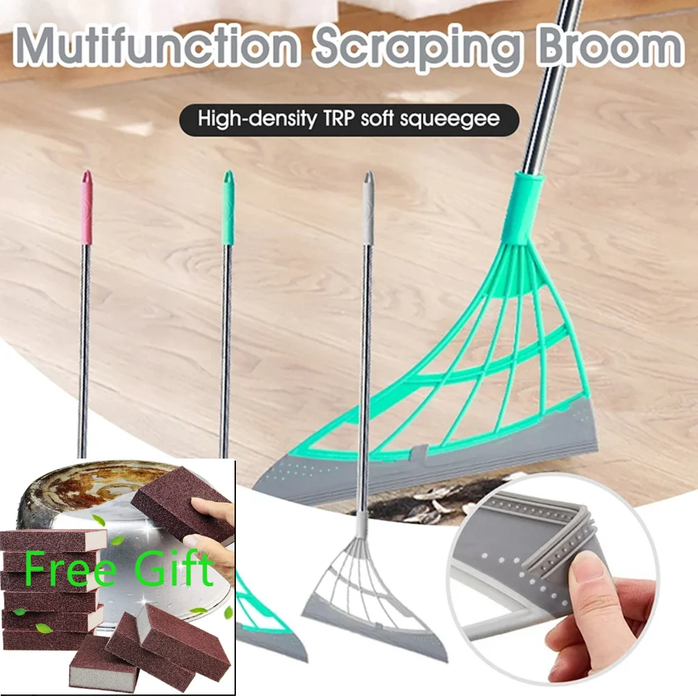 Toilet Bathroom Toilet Floor Wiper Magic Broom Sweeping Silicone Artifact Ground Scraping Floor Cleaning Tools Mop Brooms