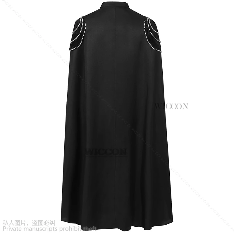 Medieval European cos Royal Cloak (with shoulder pads) Men's and Women's Vintage cosplay Chain Hooded Cloak Performance Costume