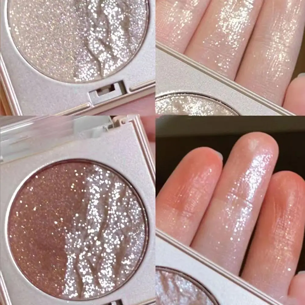 2 色グリッターアイシャドウ水光壊れ感長期的な防水アイシャドウ真珠光沢のあるグリッターハイライターメイクアップ