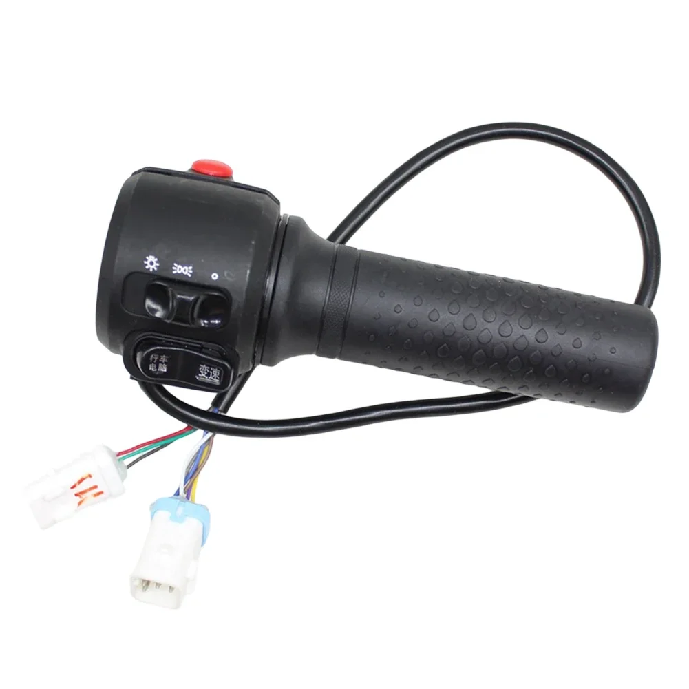 Electric vehicle switch with Throttle Control Lever IPX6 Waterproof Design Light and Horn Switch Black (As Pictures Show)