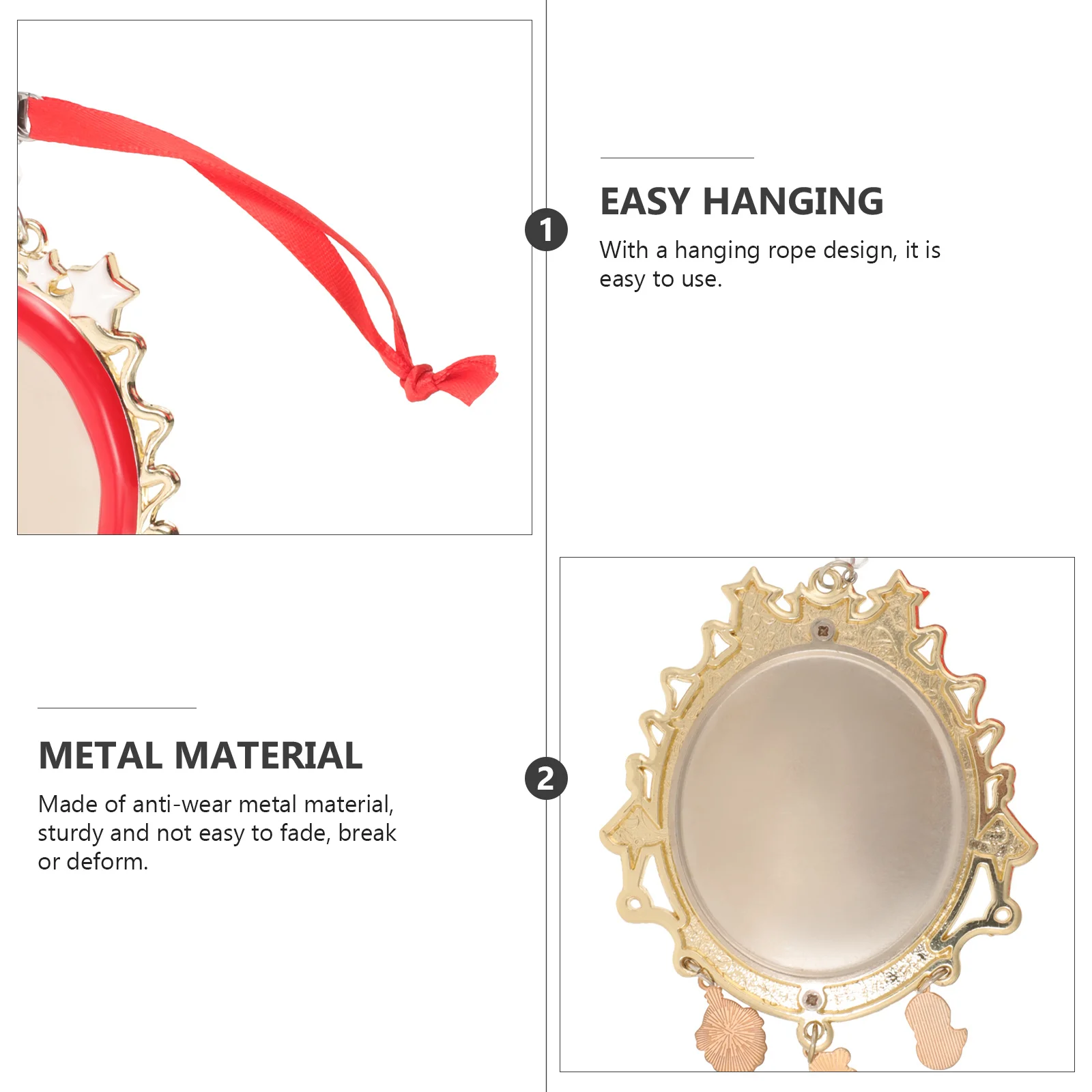 

Metal Christmas Picture Frame Pendant Creative Design Lightweight Xmas Tree Photo Frame Hanging Decor Ideal Holiday Decoration