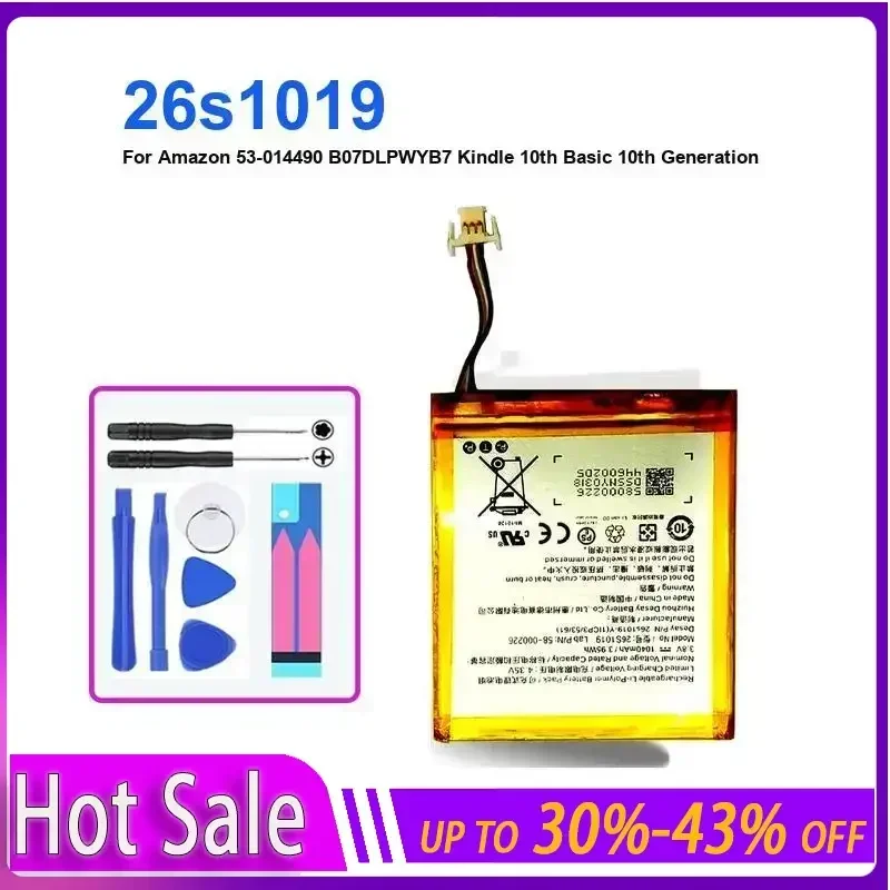 

Аккумулятор для планшета Amazon 53-014490, B07DLPWYB7, J9G29R, Kinder 10, базовое 10-е поколение, сменный аккумулятор Touch 2019 26s1019