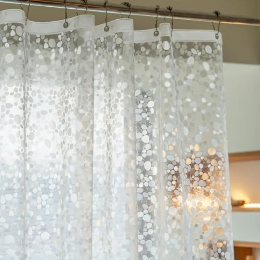 

Stall Shower Curtain Liner 36 x 72 inch EVA Weighted Bathroom Shower Liner with 2 Strong Magnets Heavy Duty Pebble 36" W X 72"