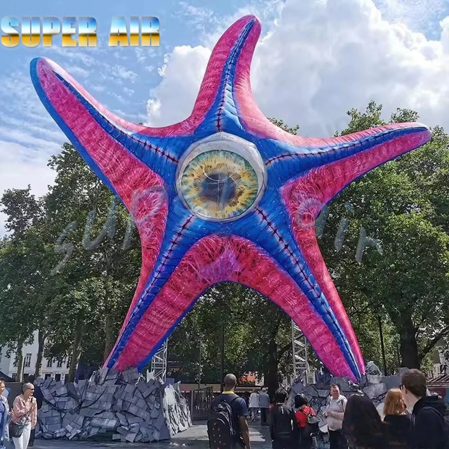 

Amazing huge inflatable starfish monster balloon star-shaped sea animal model with one eye for decoration