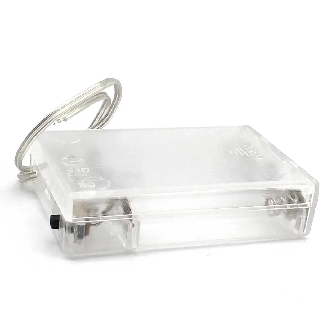 Casing penyimpanan baterai AA 3 Slot 4.5V tempat baterai AA kotak penyimpanan baterai AA dengan sakelar