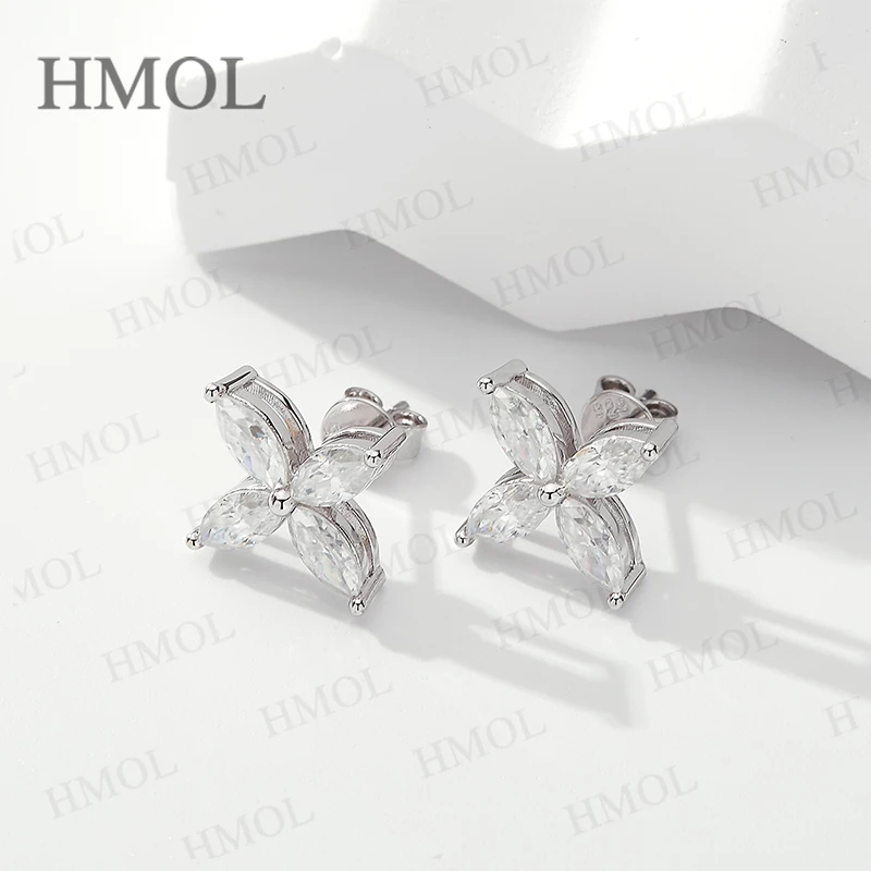 Moissanite 100% 925 Sterling Silver Jewelry Earrings Marquise Shape D Color Charms For Women Anniversary Gift Daily Certificate