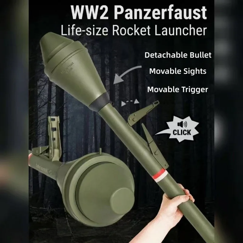 Ultra German Iron Fist Granatenmodell 1:1 Bewegliche Panzerabwehr-Raketen-Replik Sammlerstück für Militärfans Aufbewahrung Dekoration Geschenk