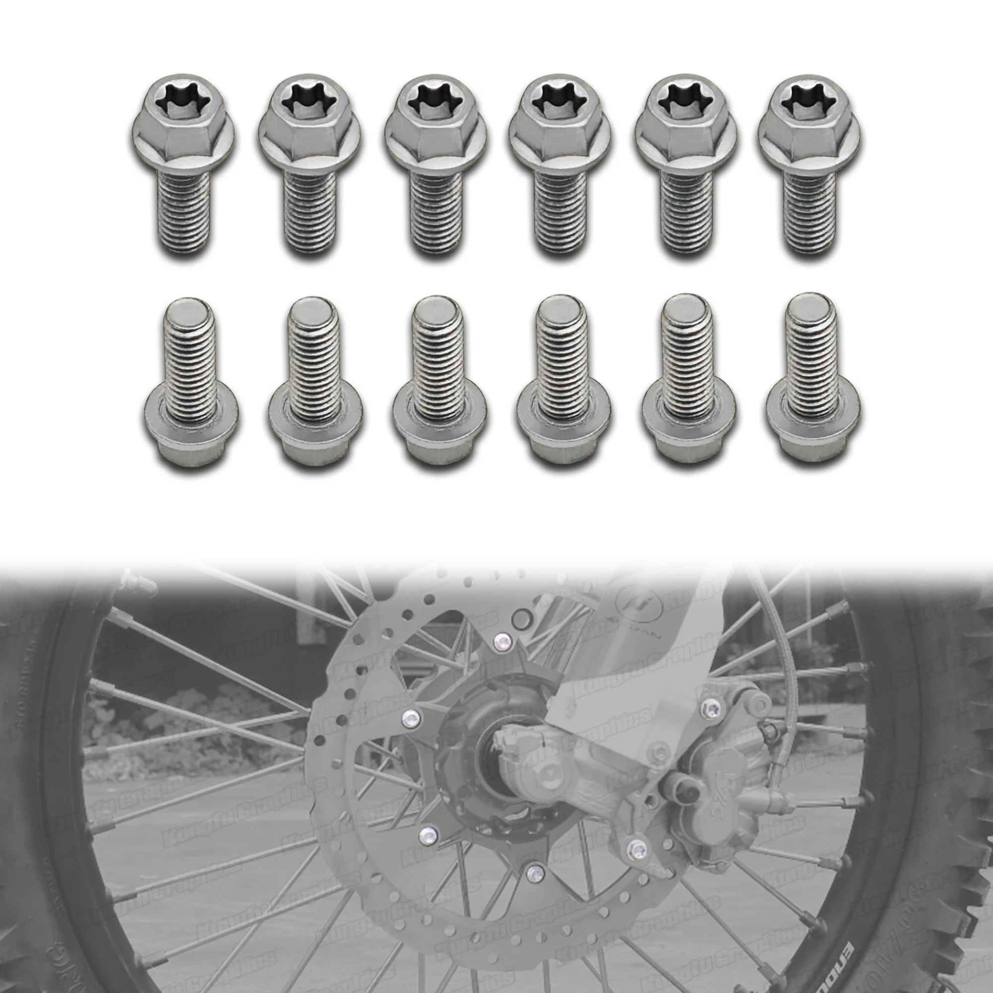 JY RACING 12pcs Motorcycle Brake Disc Rotor Screws Bolts OEM Replacement Part for SX SXF XC XCF EXC EXC-F XCW XCF-W