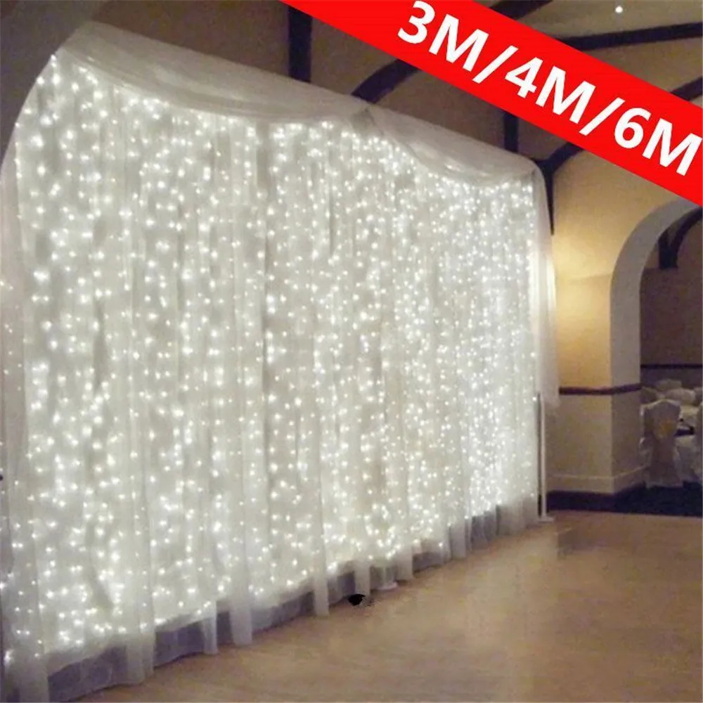 3M/6M curtain Lights USB Festoon Christmas LED Fairy String Christmas Lights 8 Mode Remote Decor For Home Holiday New Year