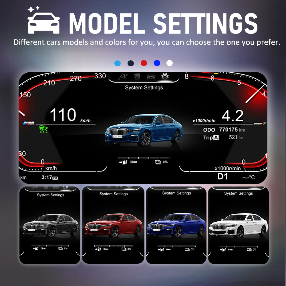 BONROAD 1920*720P LCD لوحة القيادة الرقمية لوحة العنقودية لسيارات BMW 5 Series E60 E61 عداد السرعة التلقائي Virtuele قمرة القيادة Voor