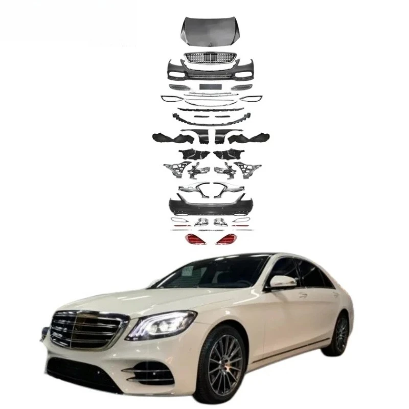 BR W221 Upgrade to W222 Body Kit for W221 S Class Upgrade W222 Full Bodykit Headlight Hood Facelift