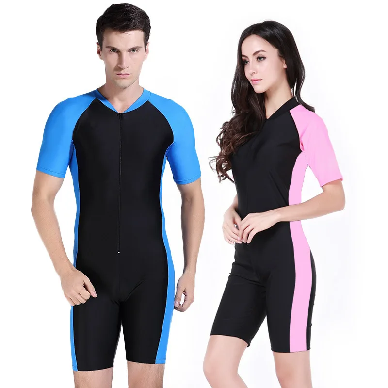 Men and Women's Lycra Wetsuit, Stinger Suits, Diving Skin, One-Piece, Short Sleeve, Jump Suit, Swimsuit, Swimwear, Beach Clothes