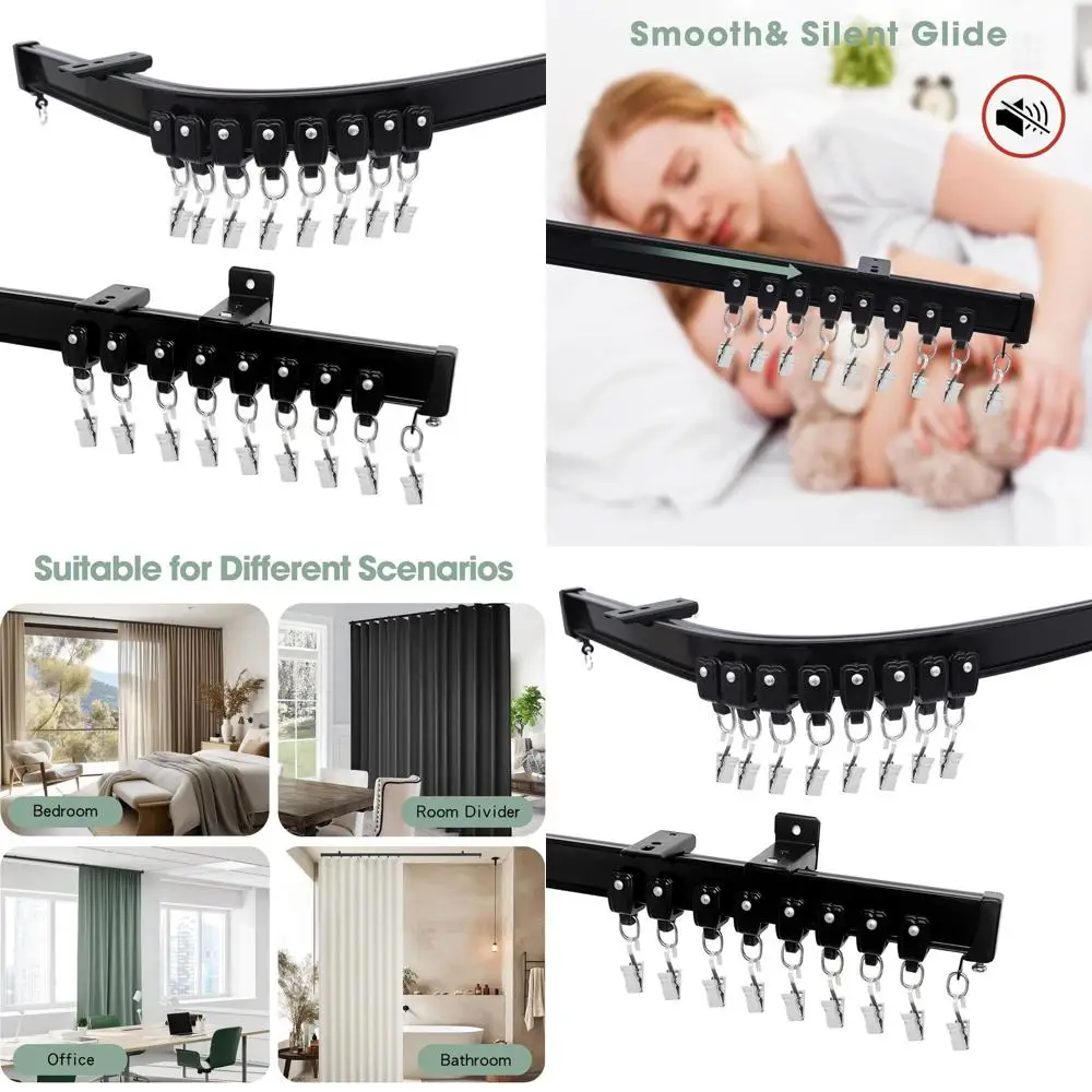 

Flexible Ceiling Curtain Track, Bendable Divider with Clips or Mount, Heavy-Duty Rails for Privacy in Rooms, Hospitals, Showers,