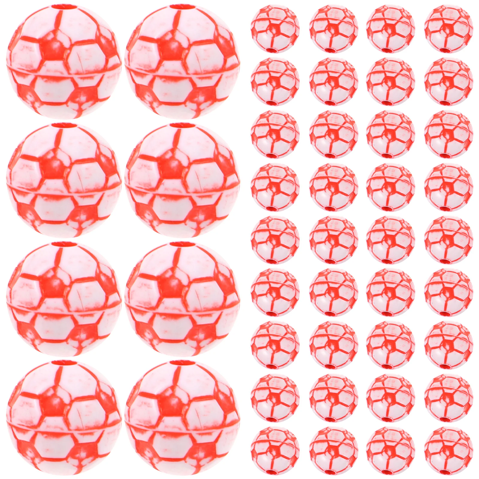 

50Pcs Football Beads DIY Jewelry Beads Sports Themed Smooth Surface Perfect for Craft Lovers Gifts Acrylic Bead