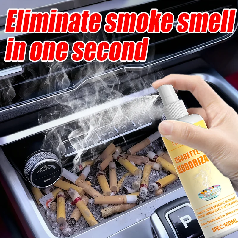 100ml Car Cigarette Smoke Odor Eliminator - Instant Deodorization Spray, Freshener for Interior, Effective Smoke Smell Remover