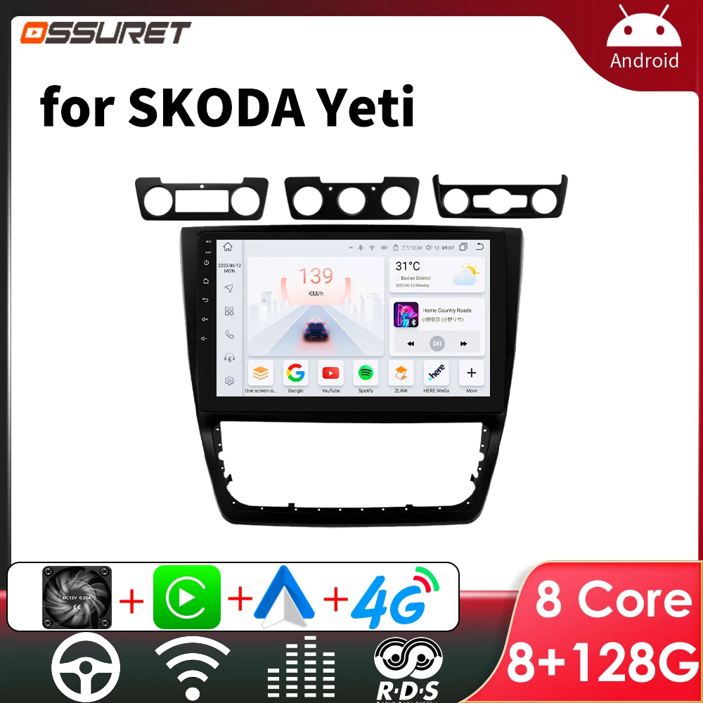 

Android Car Radio for SKODA Yeti 5L 2009 2010 2011 - 2014 Auto Multimedia Video Player GPS Car Stereo Carplay 10.1" Touch Screen
