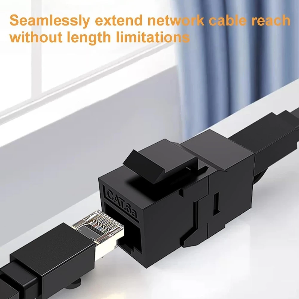 1-10PCS RJ45 CAT6A Keystone Coupler Female To Female Insert Coupler Network Ethernet Dual Straight Head Extender Plug Adapter