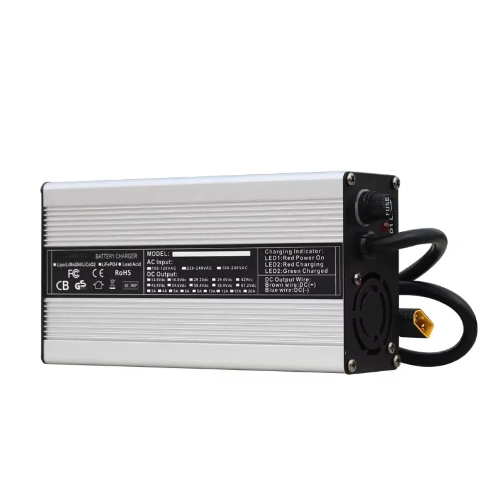Cargador de batería LiFePO4 de 29,2 V y 10A para 8S, 24V, 25,6 V, paquete de batería LiFePO4