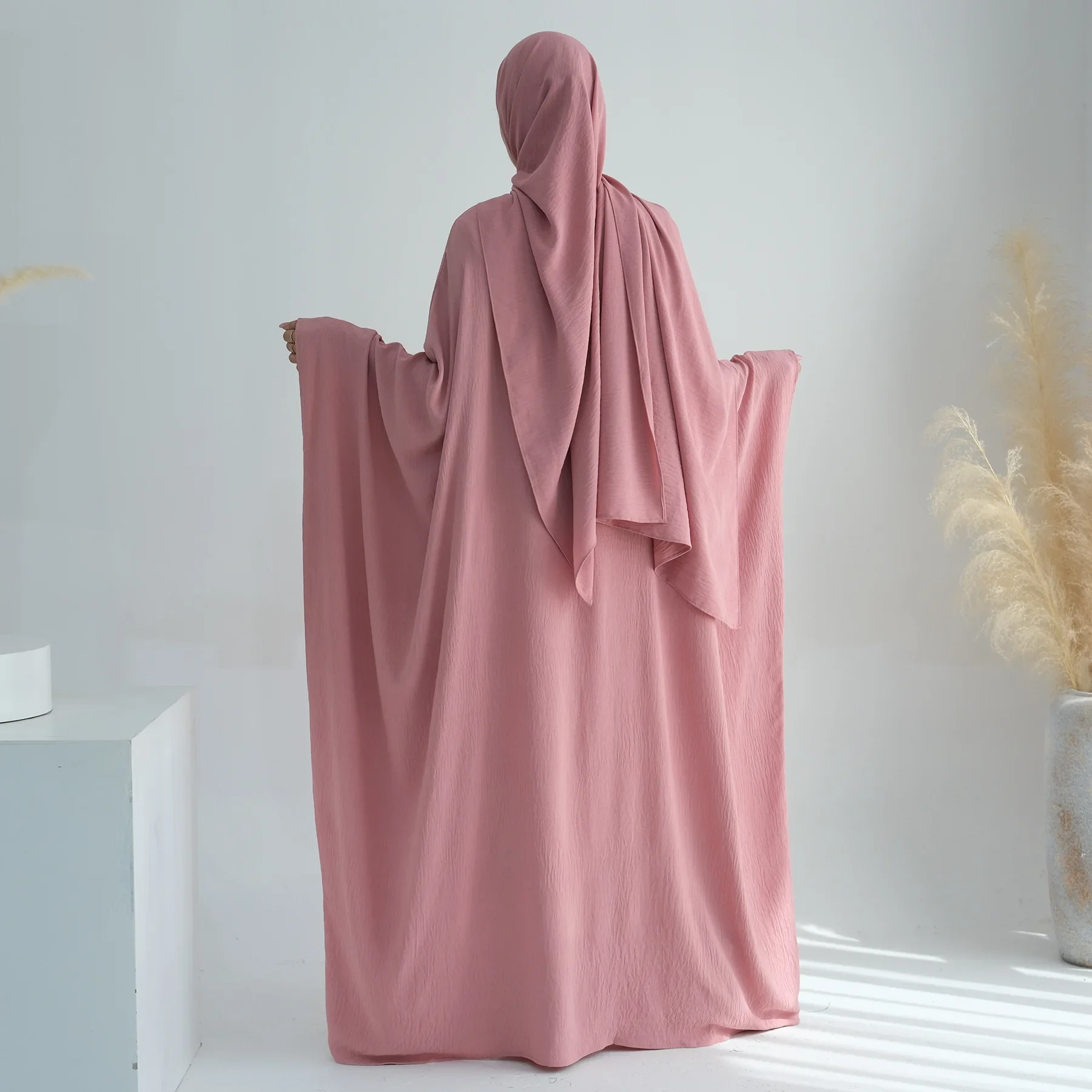 11 لون 2 قطعة مجموعة مسلمة موضة جديدة أحدث الملابس الإسلامية متواضع عباية + الحجاب مجموعة النساء فستان مسلم وشاح دعوى تركيا عباية