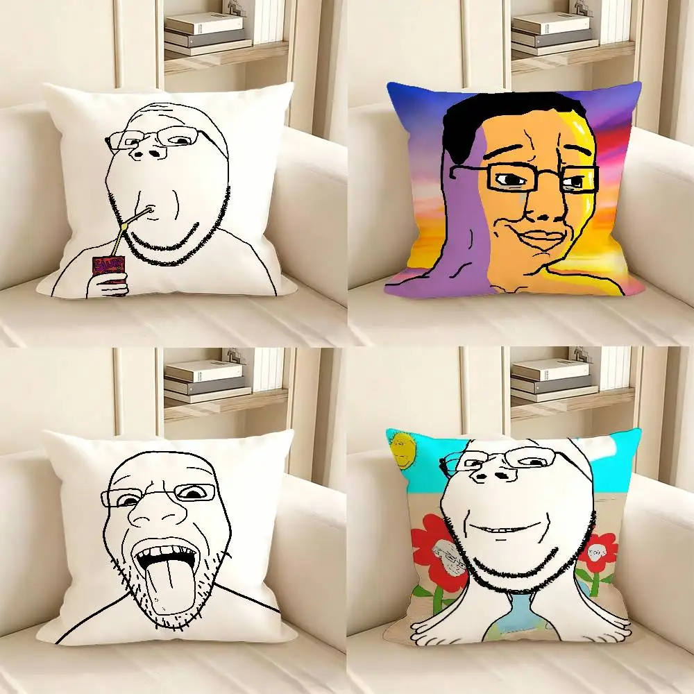 1pc W-ojak S-oyjak Its Over Funny Meme Pillow Case Fashion Square Pillowcase Bedroom Sofa Room Ins Decoration Leisure