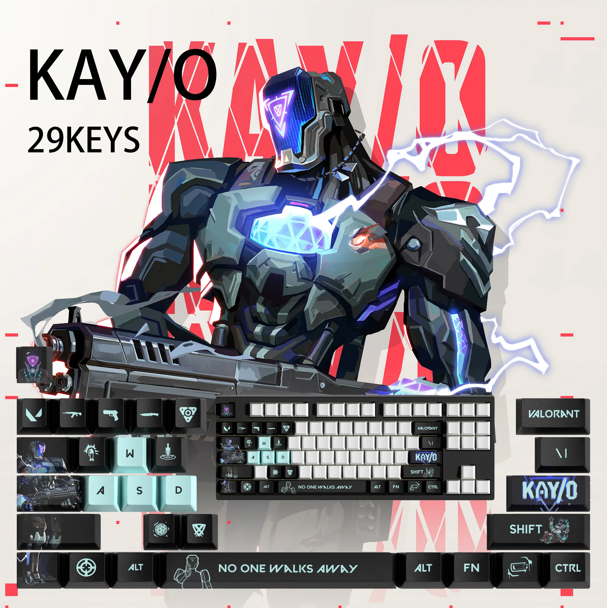 KAYO KEYCAPS New design Valorant keycaps 29KEYCAPS  OEM Profile GAME Keycaps for mechanical keyboard