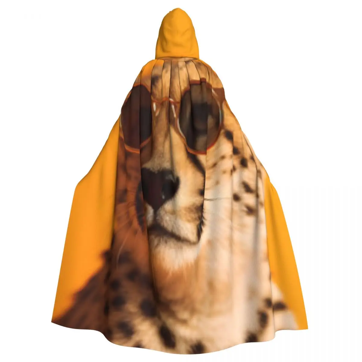 Cosplay Medieval Costumes Funny Cheetah Hooded Cloak Capes Long Robes Jackets Coat Carnival