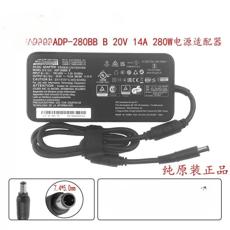 Genuine DELTA ADP-280BB B Power Adapter 20V 14A 280W 7.4x5.0mm For Acer Predator X35 35