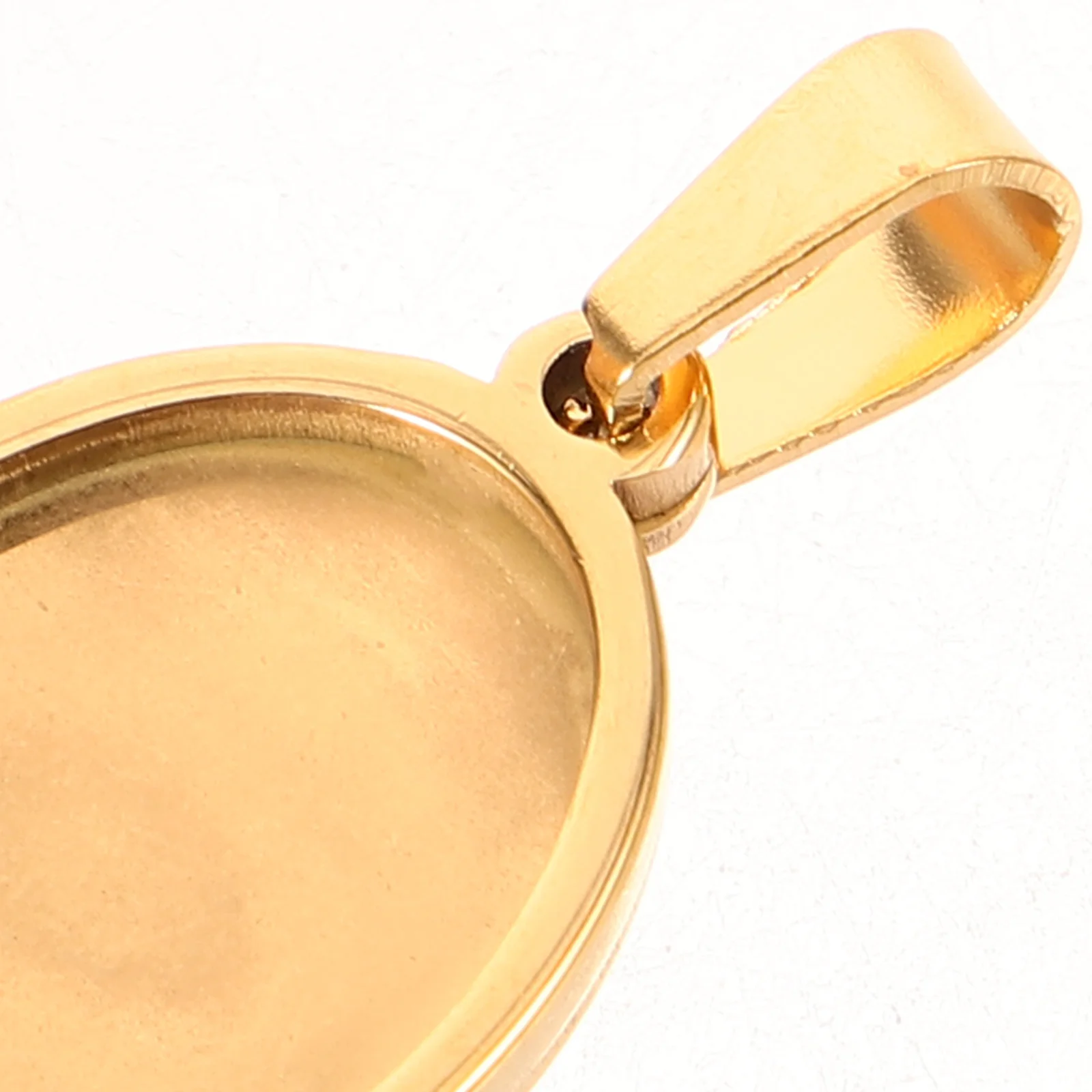 

5pcs Pendant Trays Bezel Stainless Steel Jewelry Making Accessories DIY Gift Golden Durable Craft Base Holder for Necklaces