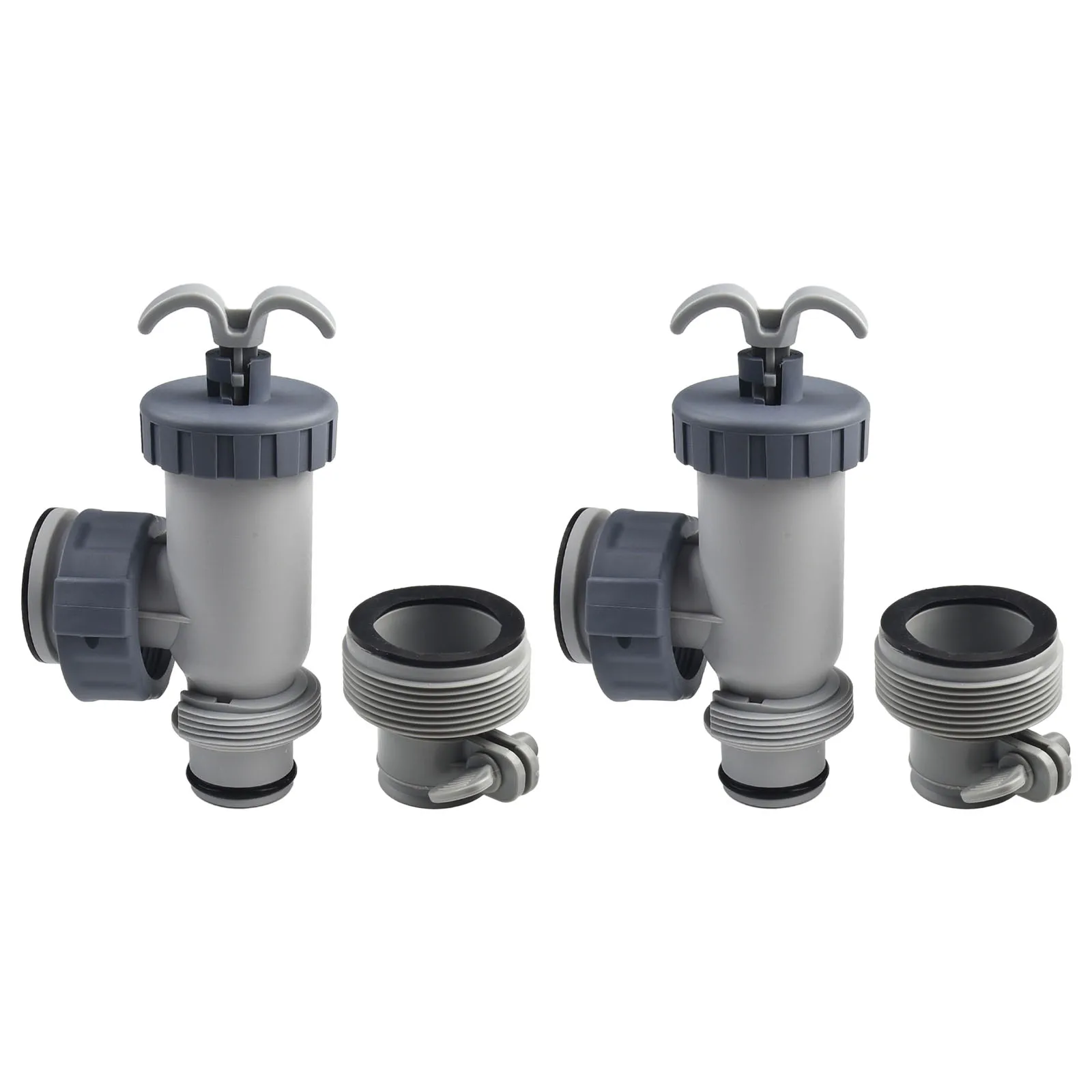 2 Set For Intex Above Ground Plunger Valves Hose Adapters For Filter Pump Connections 1.25\