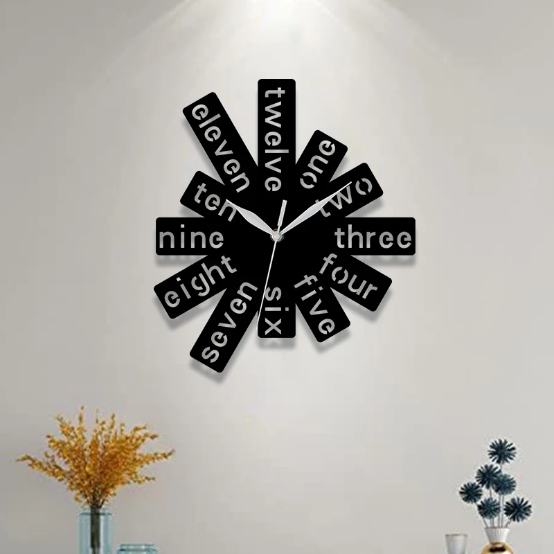 Acrylic wall clock with digital scale, rectangular splicing, silent home wall decoration, modern minimalist style clock