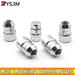 AD M12X1.5 4pcs Nuts +1 Key Closed End Anti theft Security Car Wheel Locking Nuts Wheel Rim Lock Lug Nuts High Quality Chrome