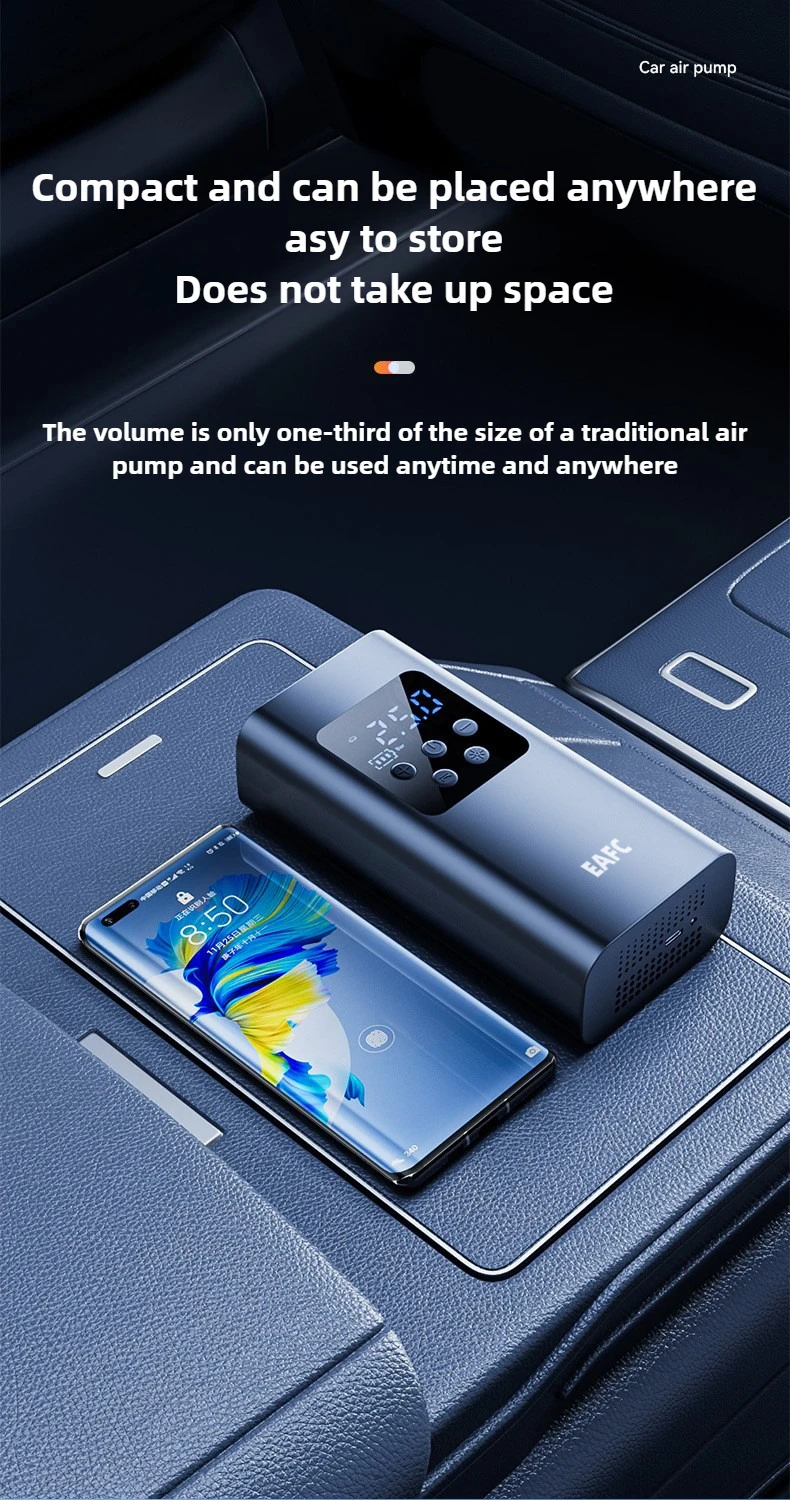 Neue Auto aufblasbare Pumpe USB-Aufladung drahtlose Handheld elektrische 120w digitale Auto Luft kompressor Pumpe für Motorräder Autos LKW – Detail 5
