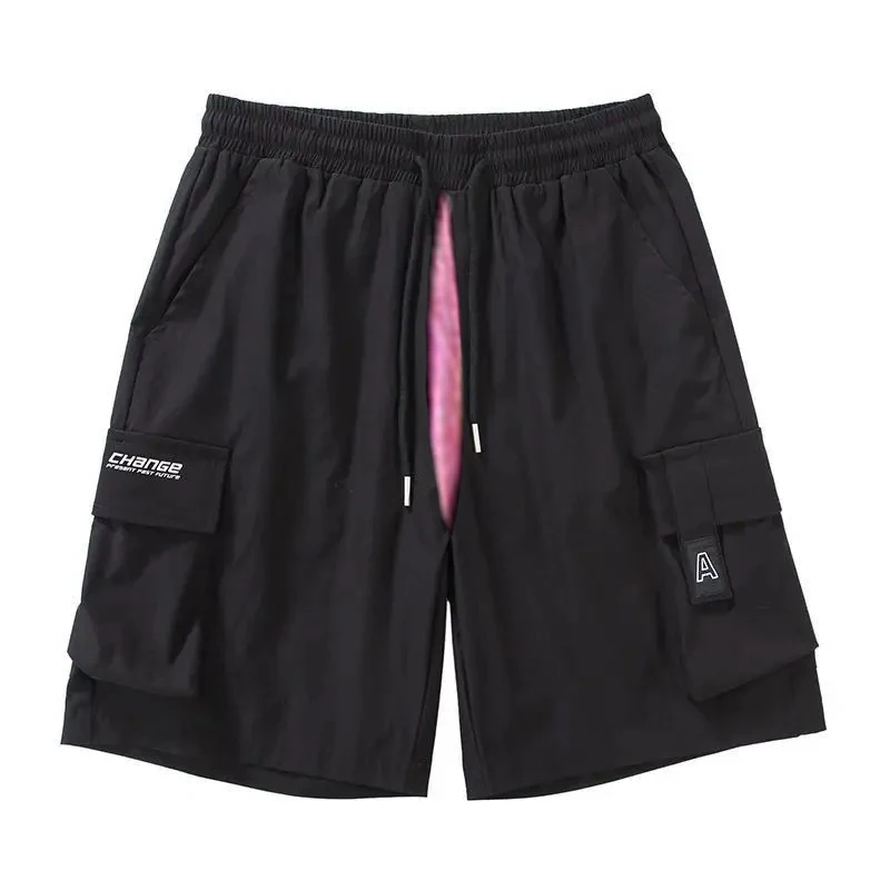 

2026 Cargo Shorts For Men Summer Outdoor Open Crotch Invisible Casual Sports Multi-Pocket Ice Silk Pants