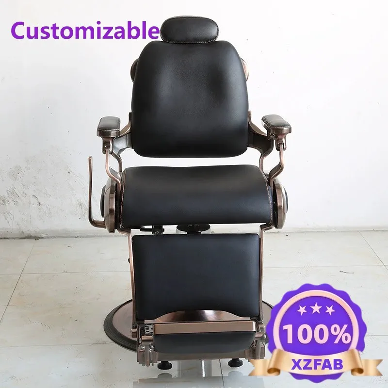 Factory Direct 2026 Barber shop hair care retro haircut oil head large chair hairdressing shop large chair can be lifted