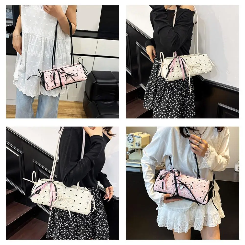 

2025 New Sweet Women's Small Bag-fashion French Bow Ribbon Bag Work & Shoulder Commute,student Daily Casual Handbag Outings R2v9