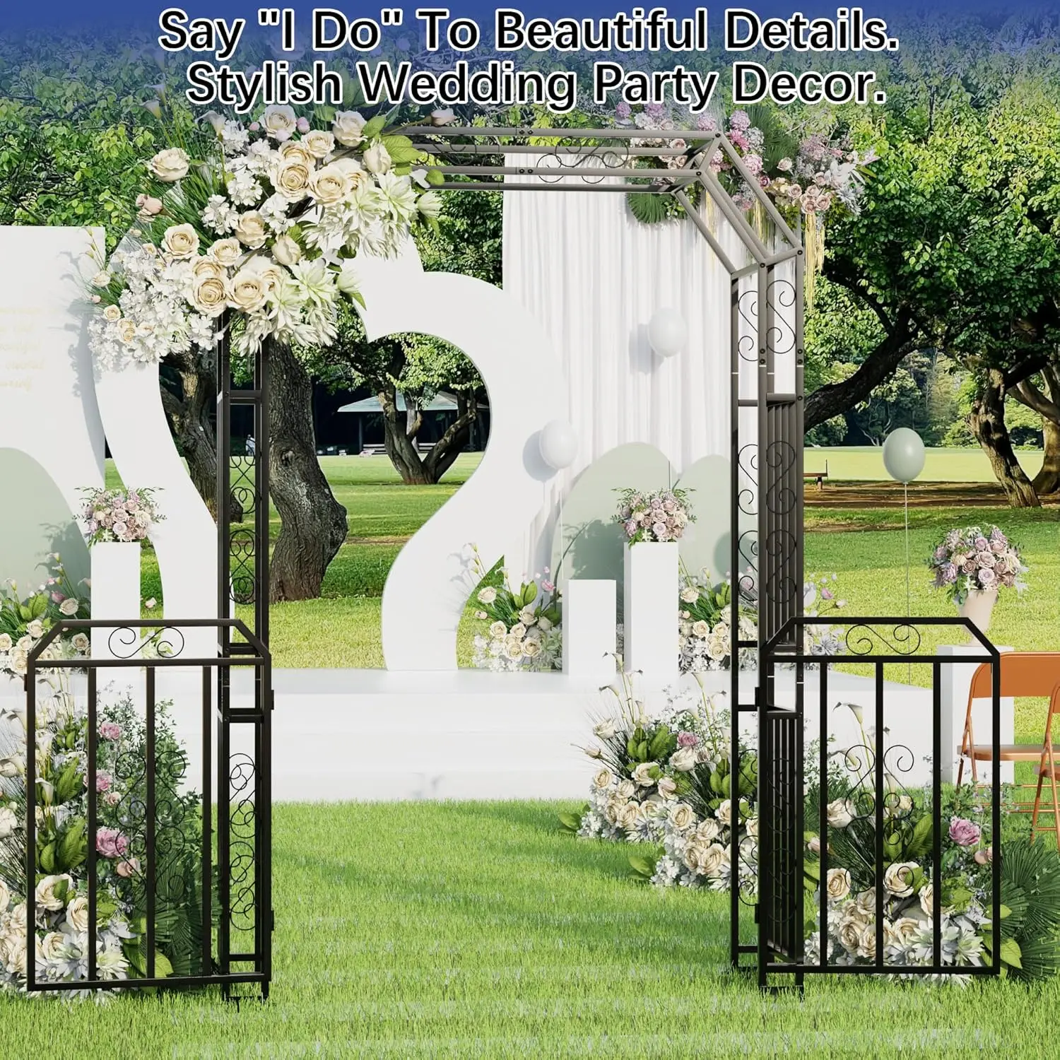 

Wholesale Eco-Friendly Waterproof Wrought Iron Metal Arches Arbors Pergolas Bridge Gate Flower Plants Climbing Stand Garden