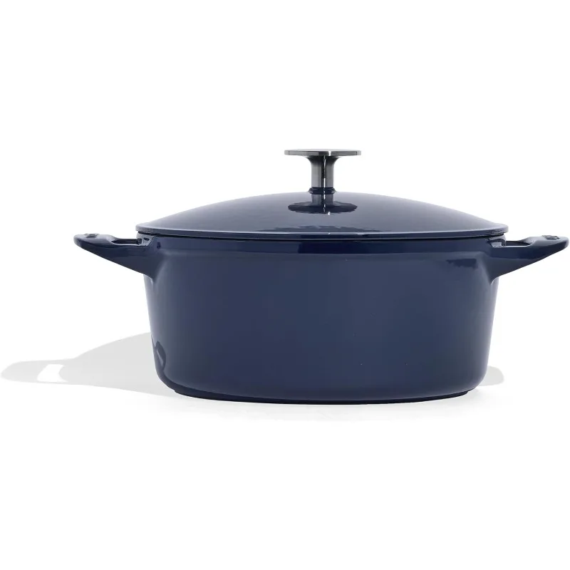 Christmas.Cookware Dutch Oven 5.5 Quart Blue  Enameled Cast Iron Exceptional Heat Retention & Durability  Professional Cookware