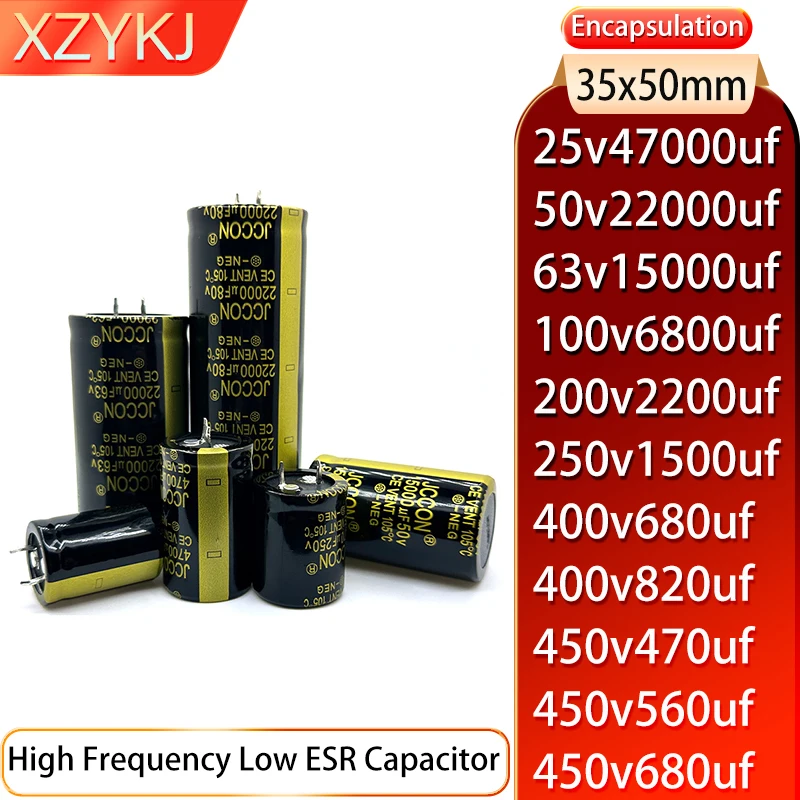 1PCS 25v47000uf 50v22000uf 63v15000uf 100v6800uf 200v2200uf 250v1500uf 35x50 400v 680uf 820uf 450v 470uf 560uf 680uf capacitor