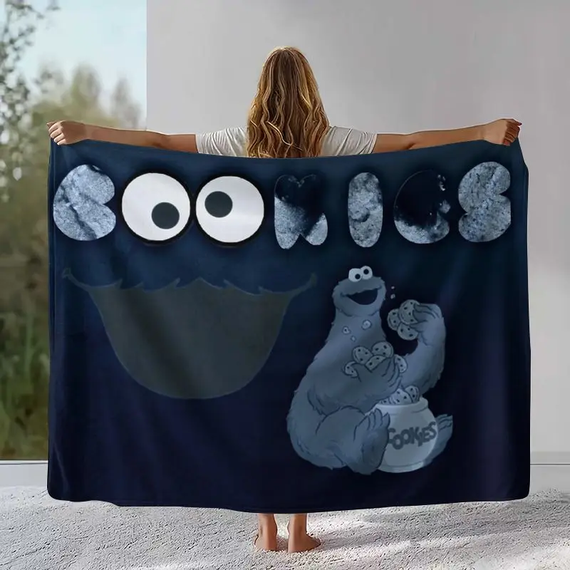 Vintage S-Sesame Street Elmo Cookie Monster Soft Flannel Throw Blanket,Cozy Warm Blanket for Bed,Sofa,Living Room,Picnic,Gift